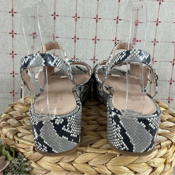 🌺HP Kate Spade “Bunton” Snakeskin Embossed Leather Strappy Platform Sandals 9.5 - Picture 8 of 10